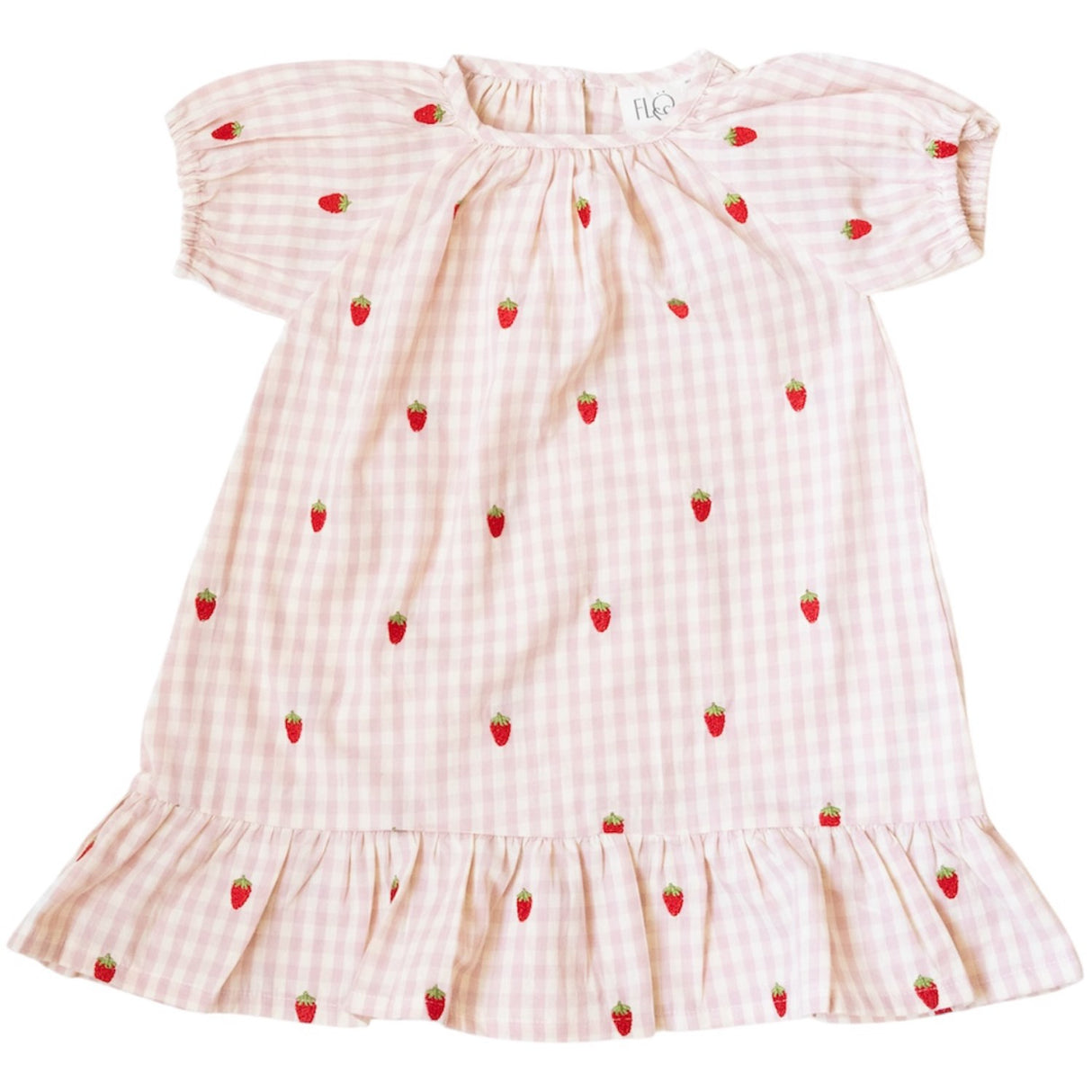 Flöss Pink Berry Gingham Dolly Dress