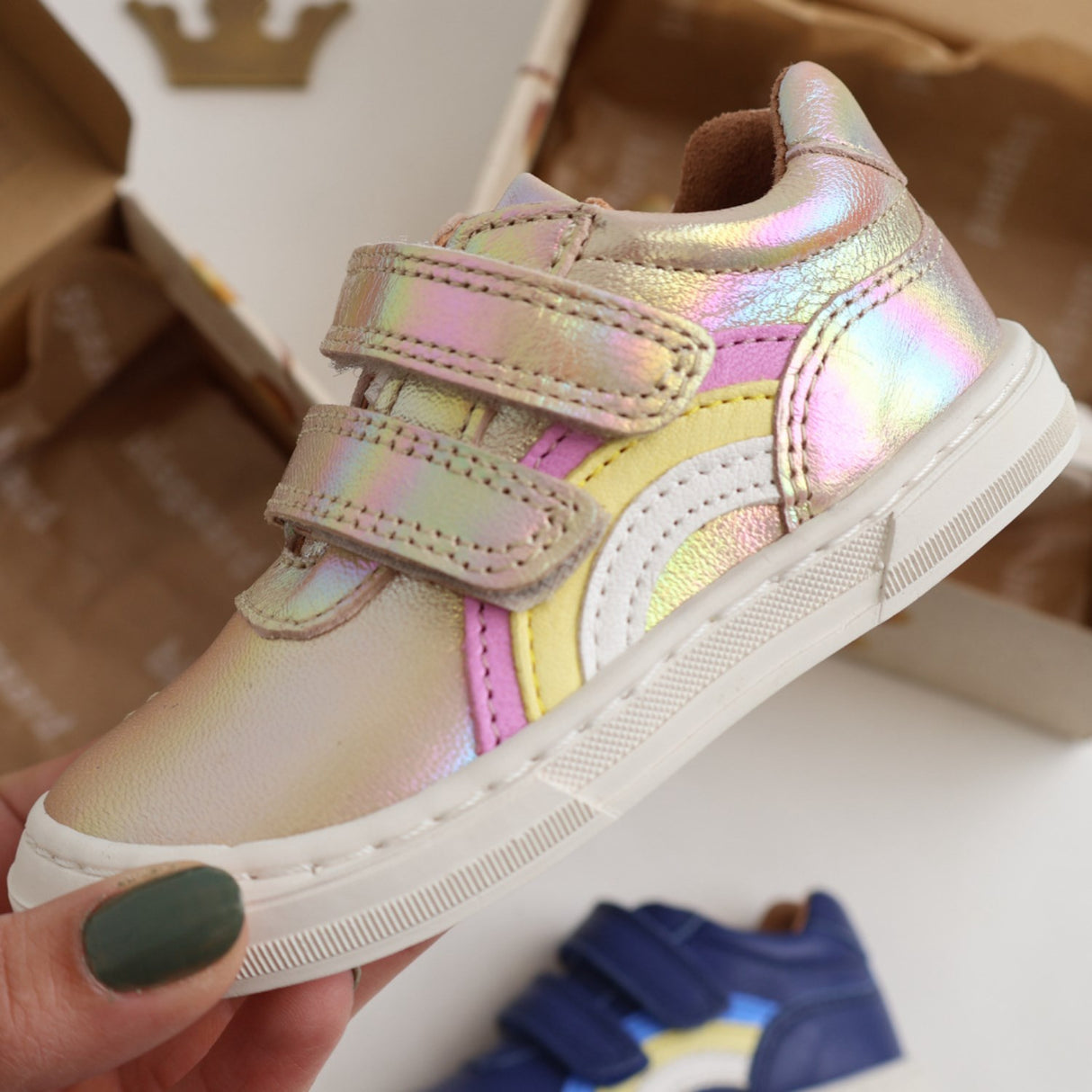 Bisgaard Galaxy Rainbow Low Velcro Shoe