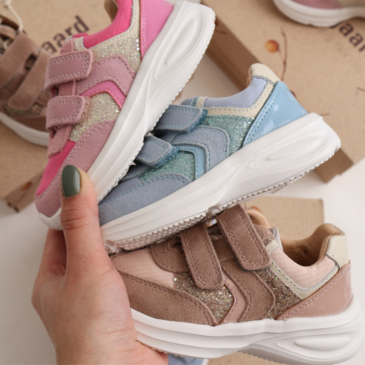 Bisgaard Sky Glitter Yuki Glitter Velcro Shoe