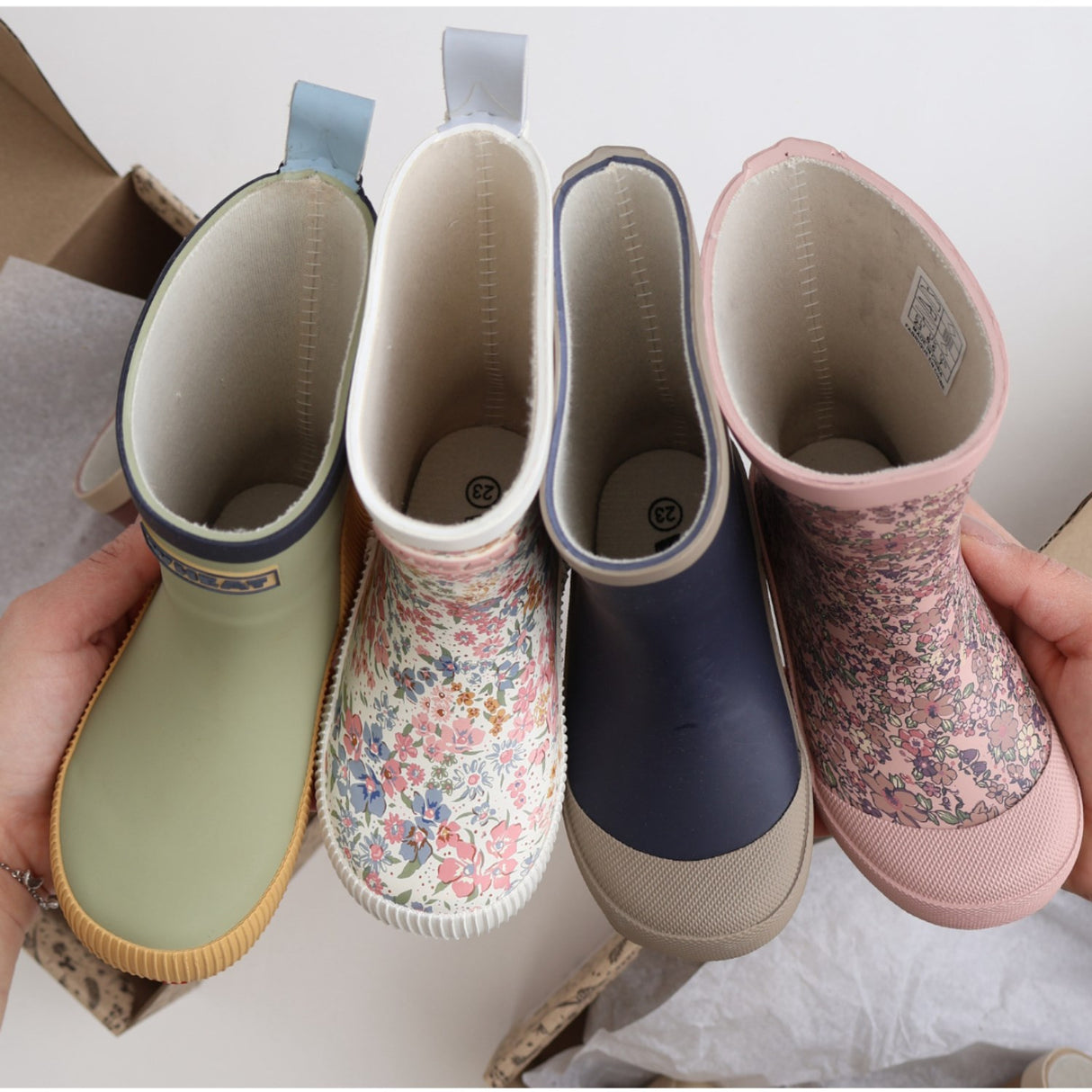 Wheat Green Tea Rubber Boot Welly