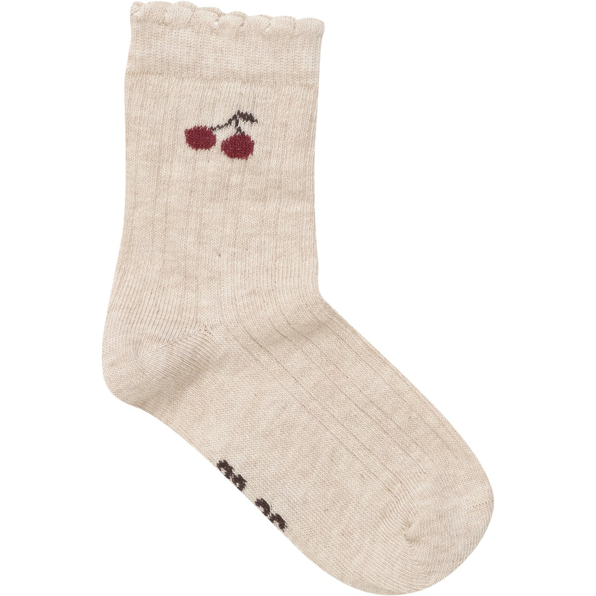 Minymo Light Taupe Socks With Lettuce Hem 2-Pack