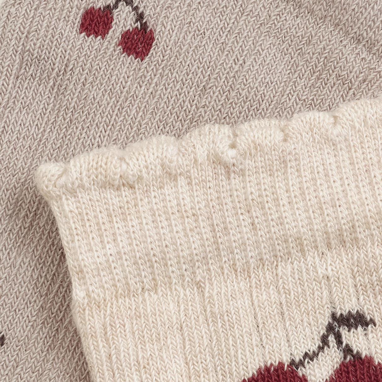 Minymo Light Taupe Socks With Lettuce Hem 2-Pack