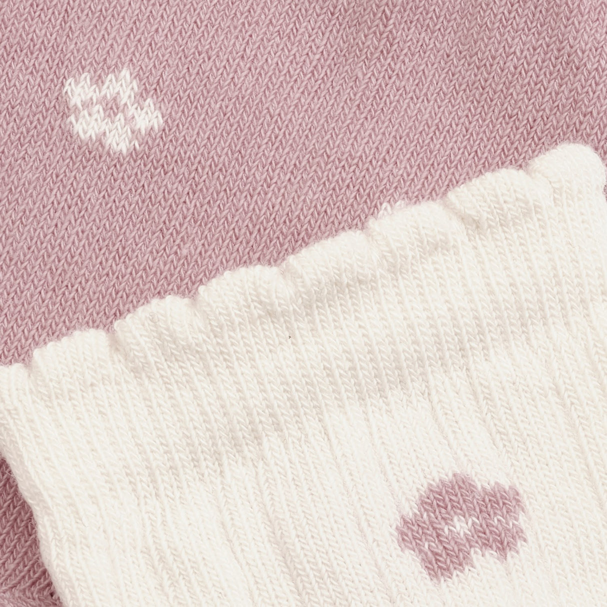 Minymo Ash Rose Socks With Lettuce Hem 2-Pack