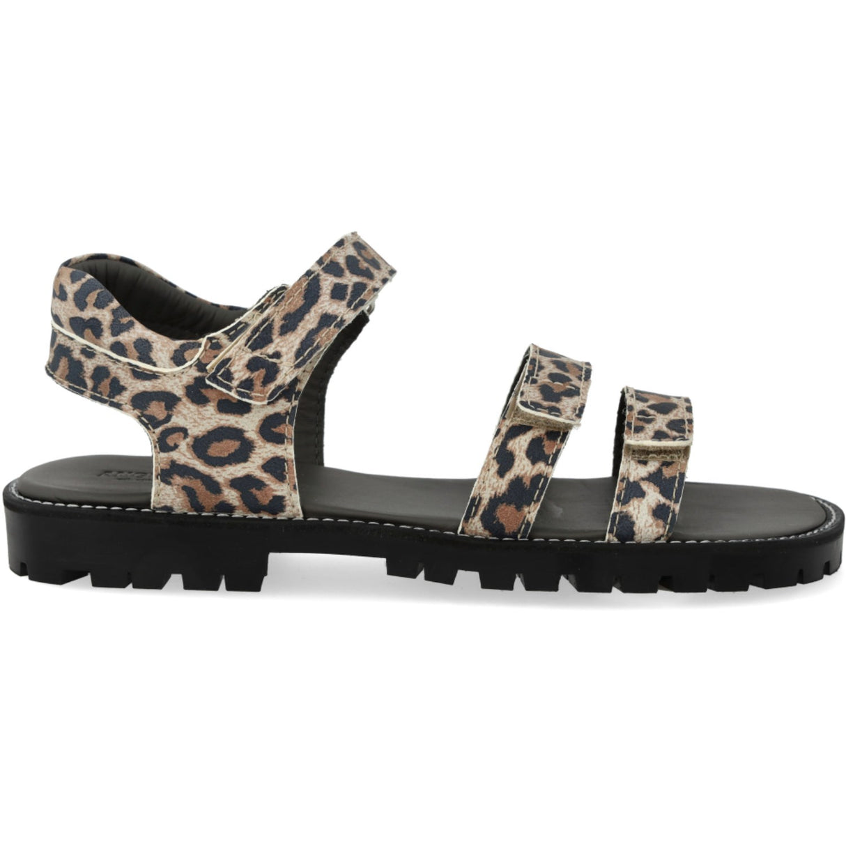 Angulus Leopard Suede Adjustable Leather Sandal with Velcro