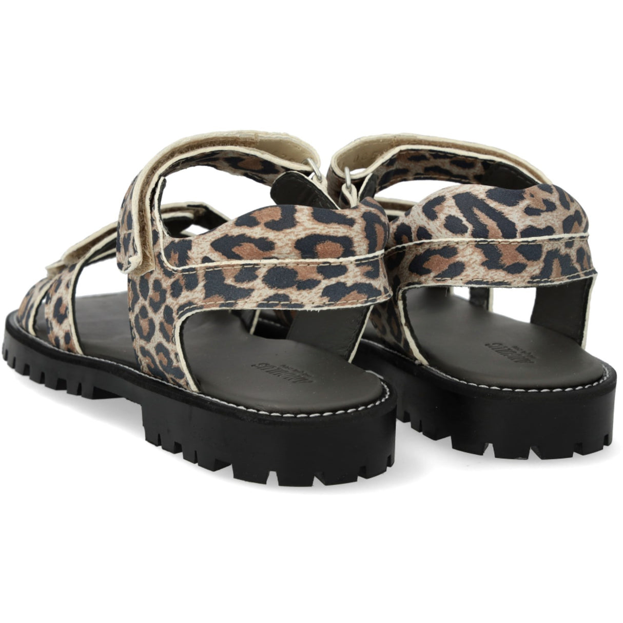 Angulus Leopard Suede Adjustable Leather Sandal with Velcro
