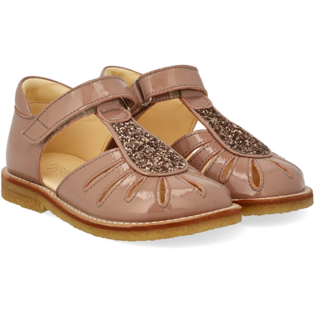 Angulus Clay/Clay Glitter Sandal with Drop Detail in Sparkling Glitter