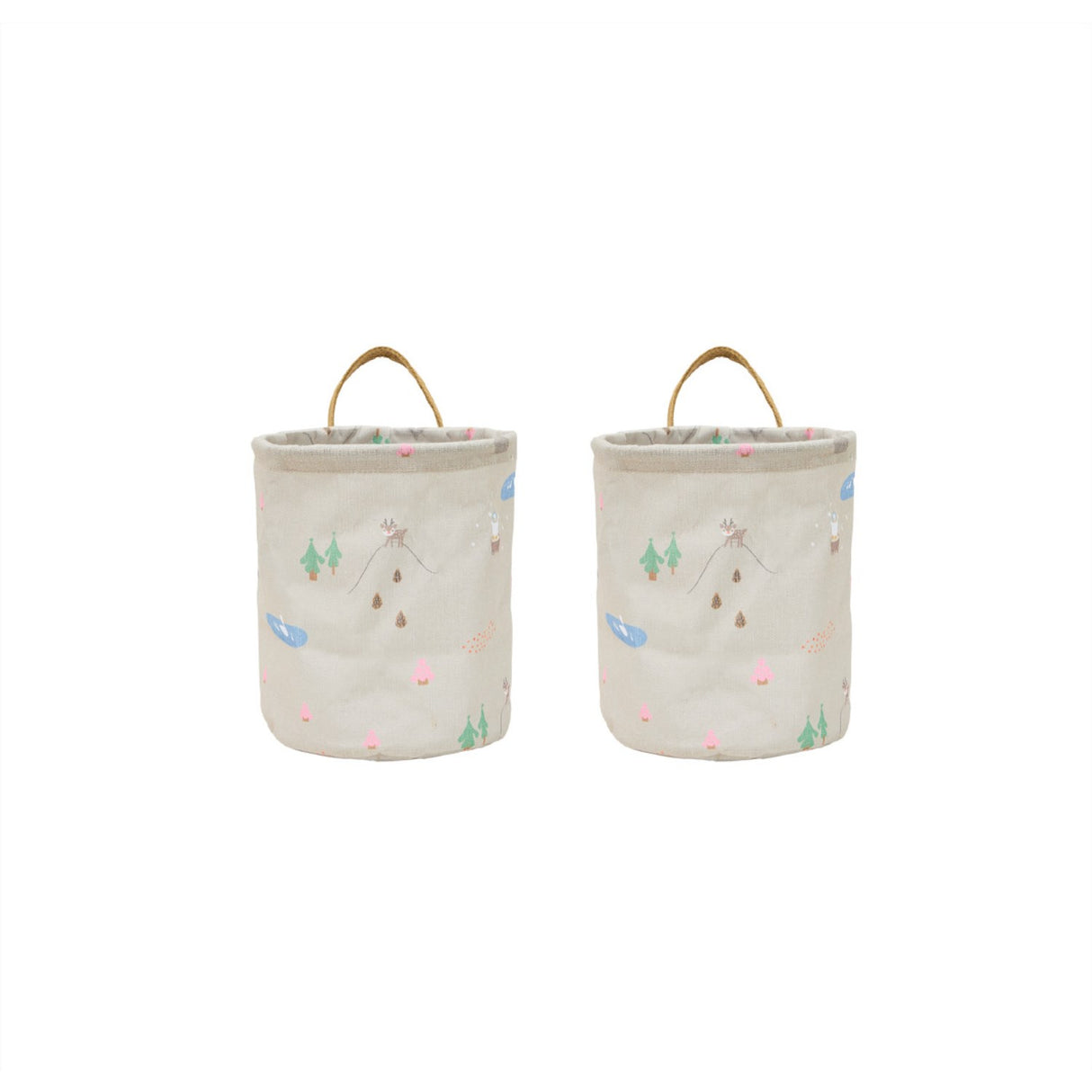 OYOY Deer & Duck Storage Basket Small 2-Pack