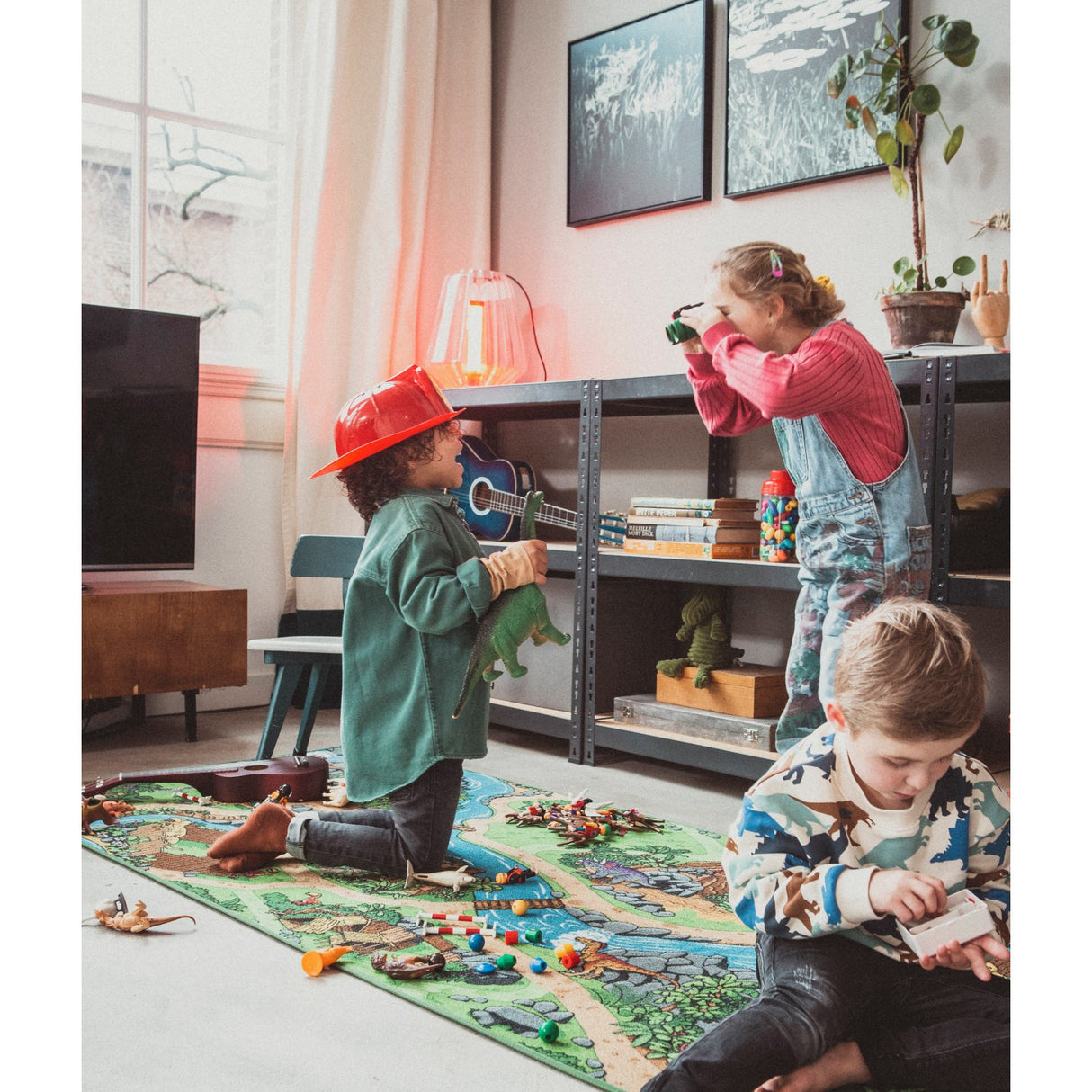 Rebel Roads Dino World Carpet - 95 X 133 Cm