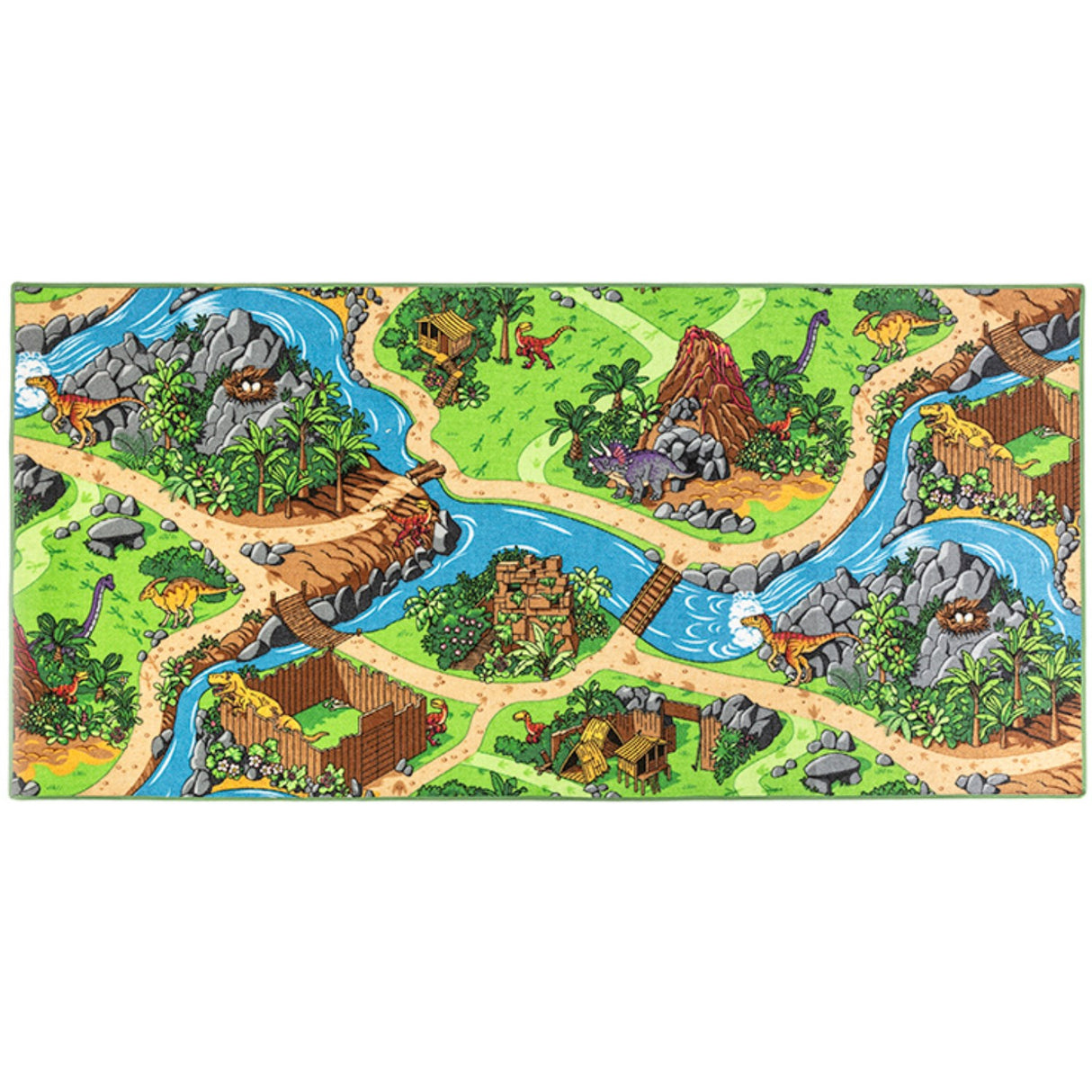 Rebel Roads Dino World Carpet - 95 X 200 Cm