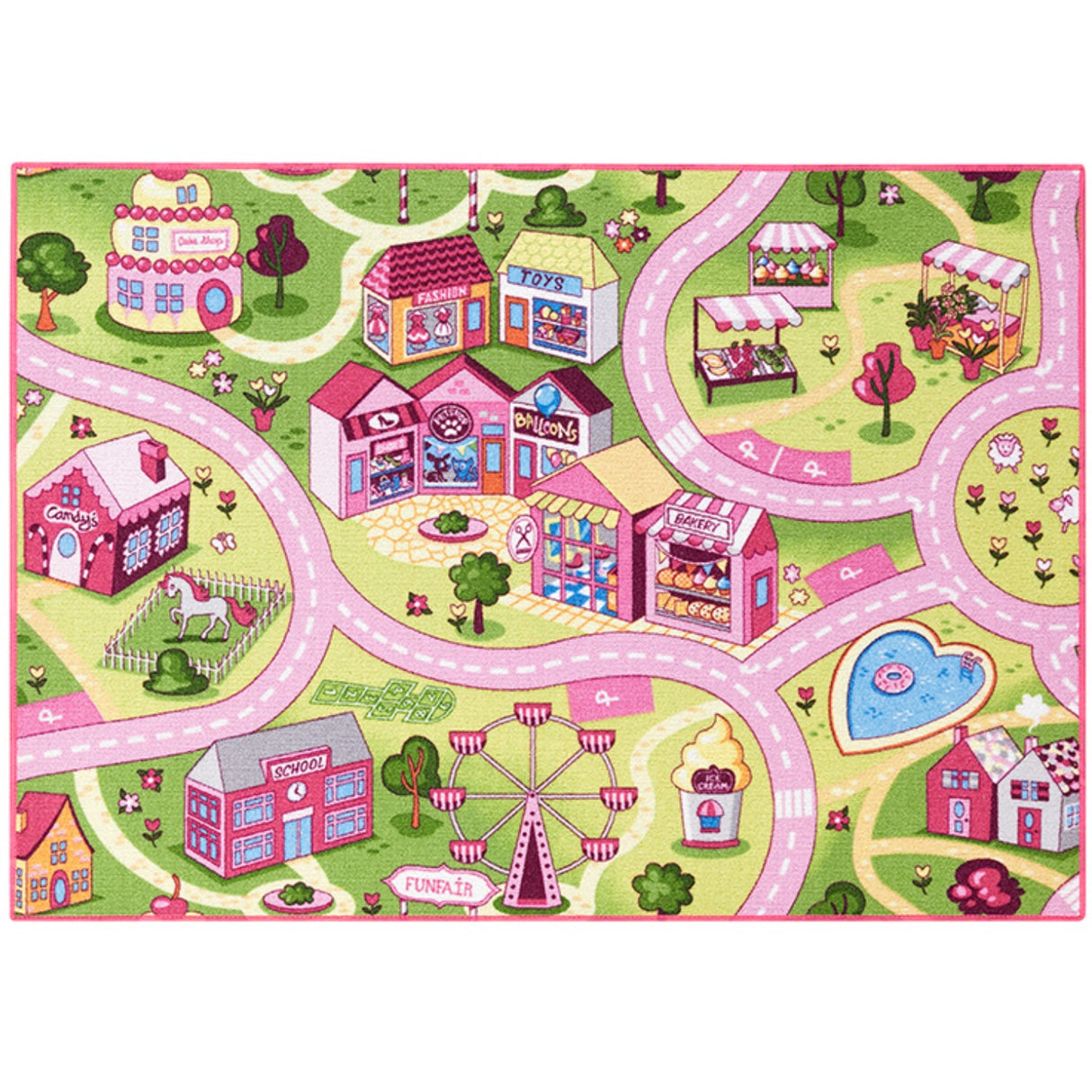 Rebel Roads Fairground Life Carpet - 95 X 133 Cm