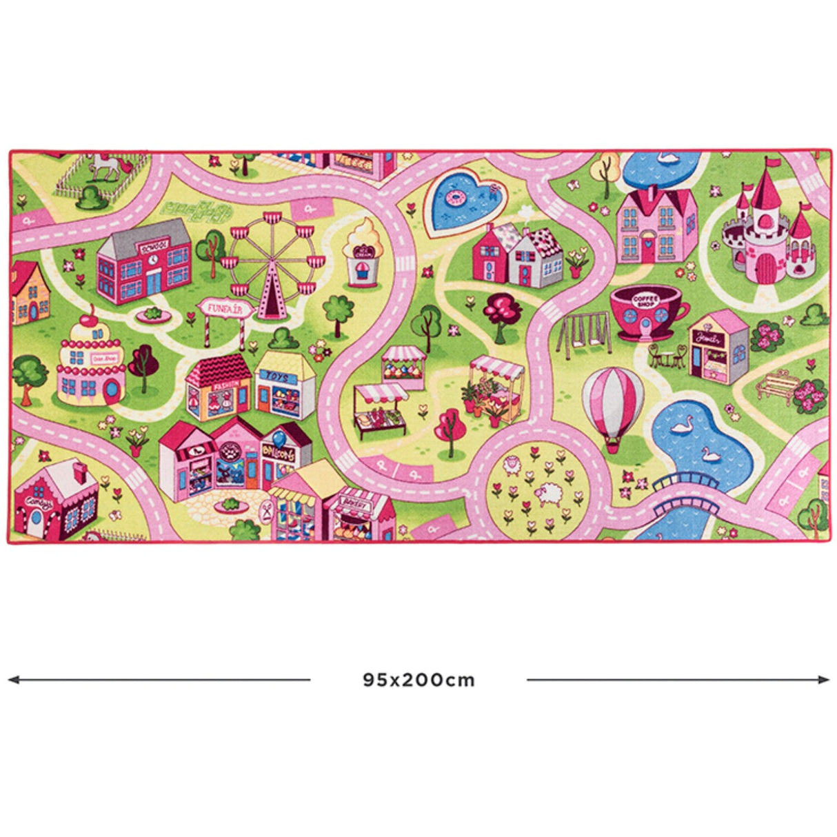 Rebel Roads Fairground Life Carpet - 95 X 200 Cm