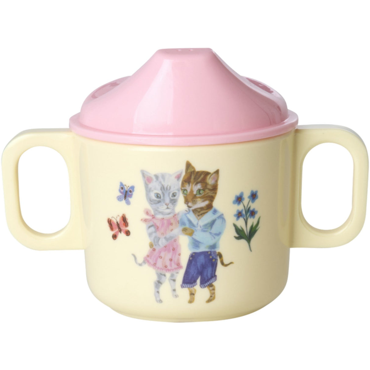 Rice Nathalie Lété Theme Pink Melamine 2 Handle Baby Cup