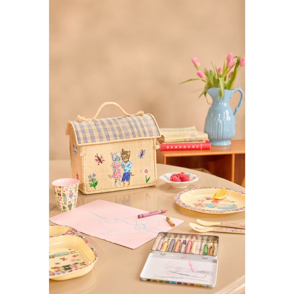 Rice Nathalie Lété Theme Raffia Kids Storage House
