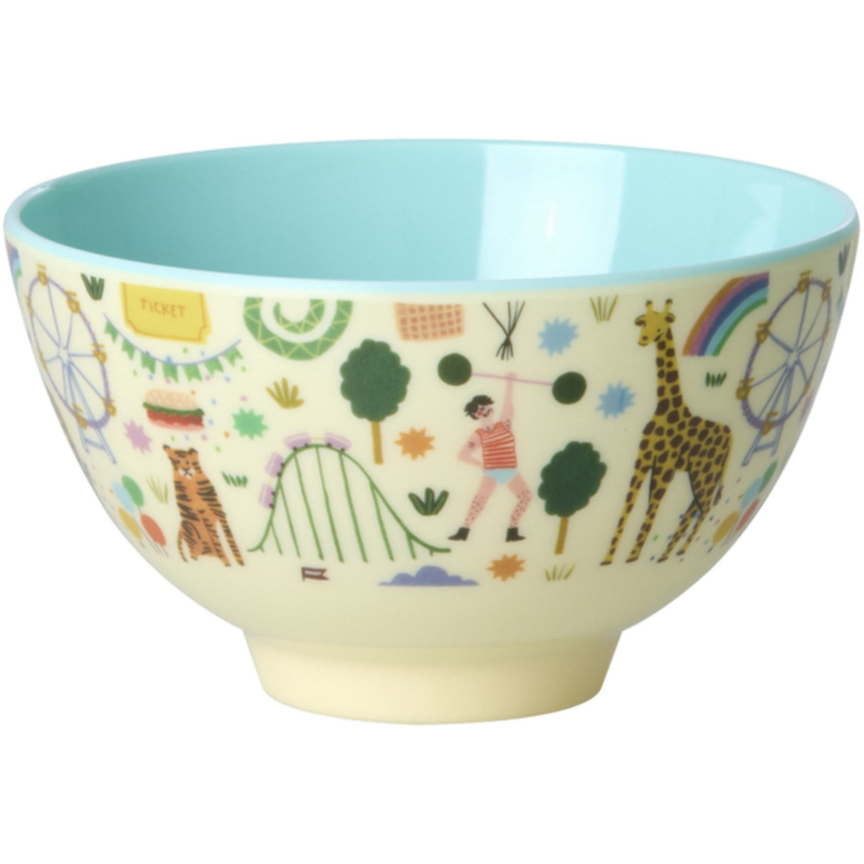 Rice Fun Fair Print Mint Melamine Bowl Small