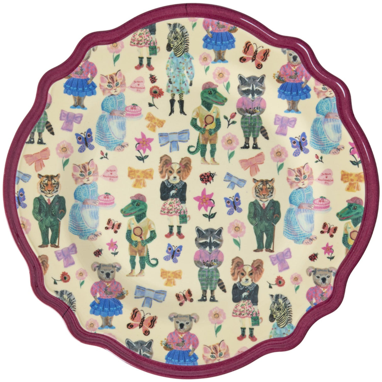 Rice Nathalie Lété Theme Bordeaux Melamine Vintage Dinner Plate