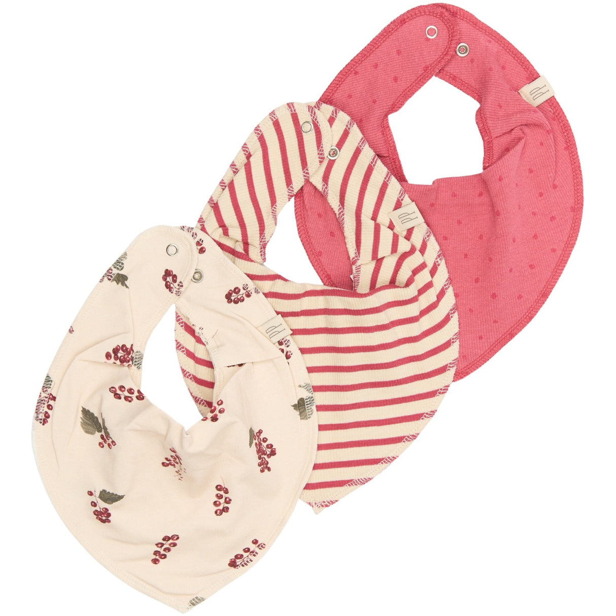 Petit Piao Berry Fabric Bib 3 Pack