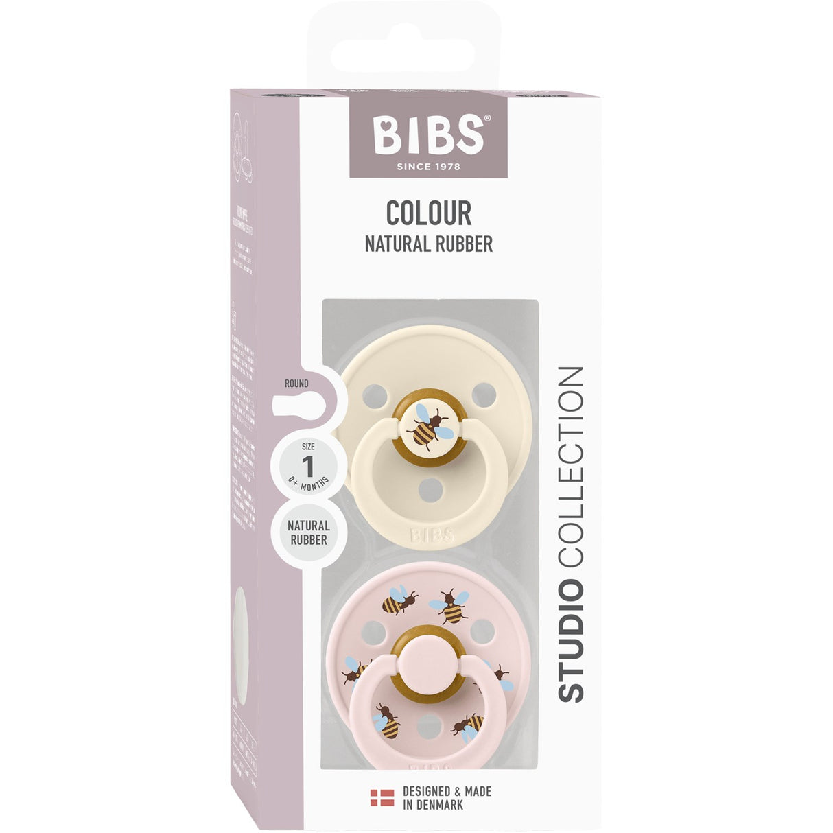 Bibs Ivory Mix Pacifier Studio Colour Bumblebee Latex 2-Pack