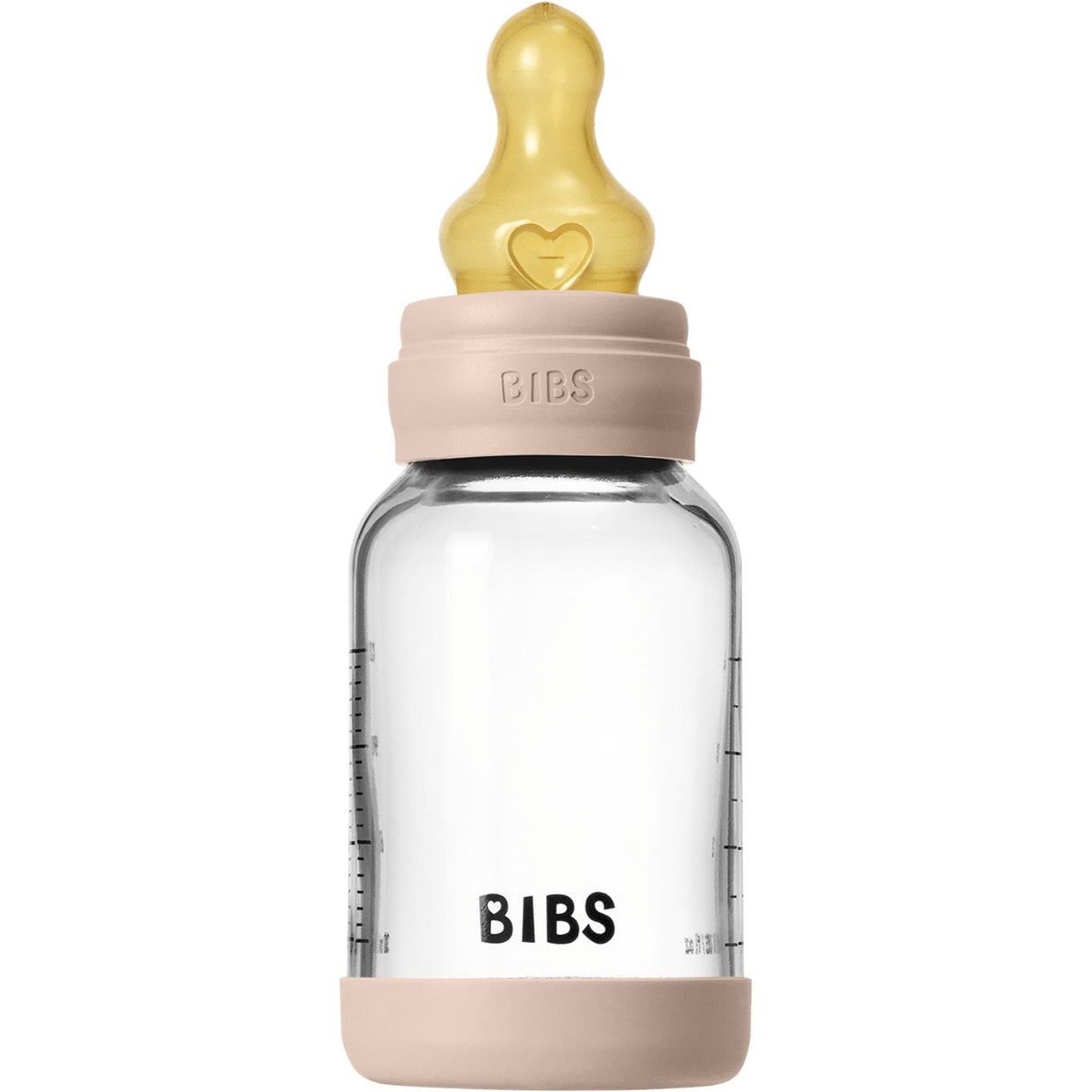 Bibs Blush Glass Baby Bottle Round Latex Slow Flow