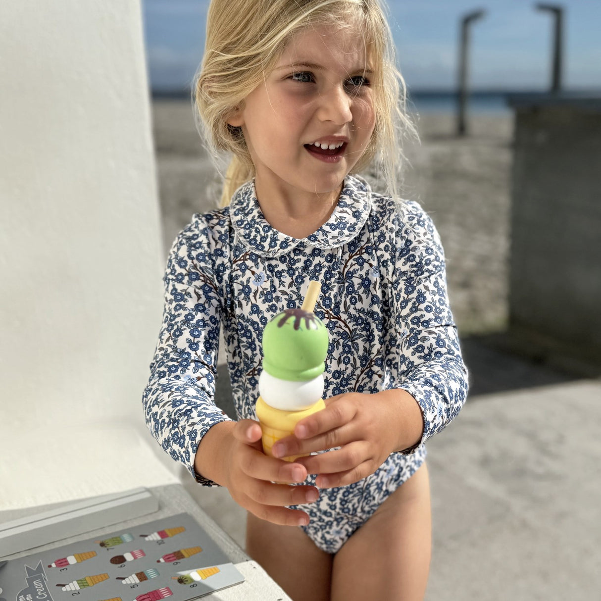 Petit Crabe Empress B Peeter Pan Collar Swimsuit L/S - Made With Liberty© Fabric