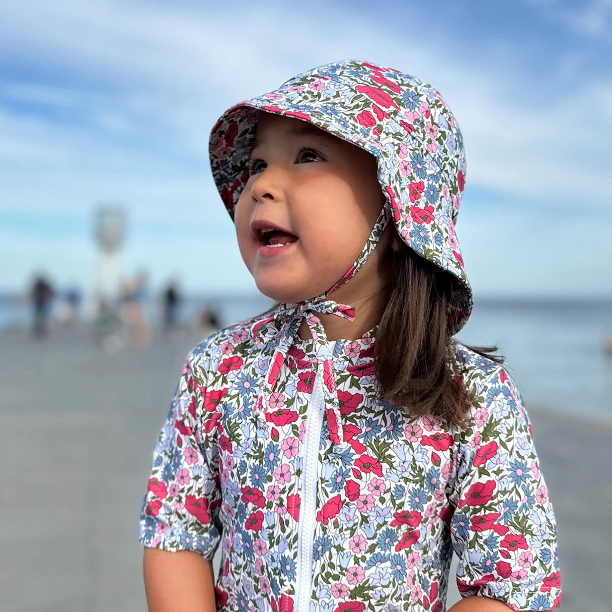 Petit Crabe Poppy & Daisy P Natsu Sunsuit S/S - Made With Liberty© Fabric