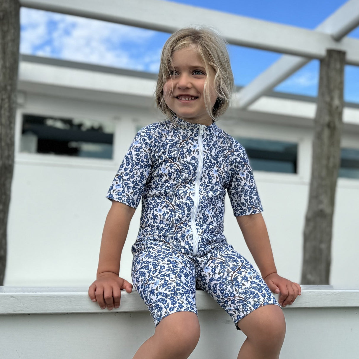 Petit Crabe Empress B Natsu Sunsuit S/S - Made With Liberty© Fabric