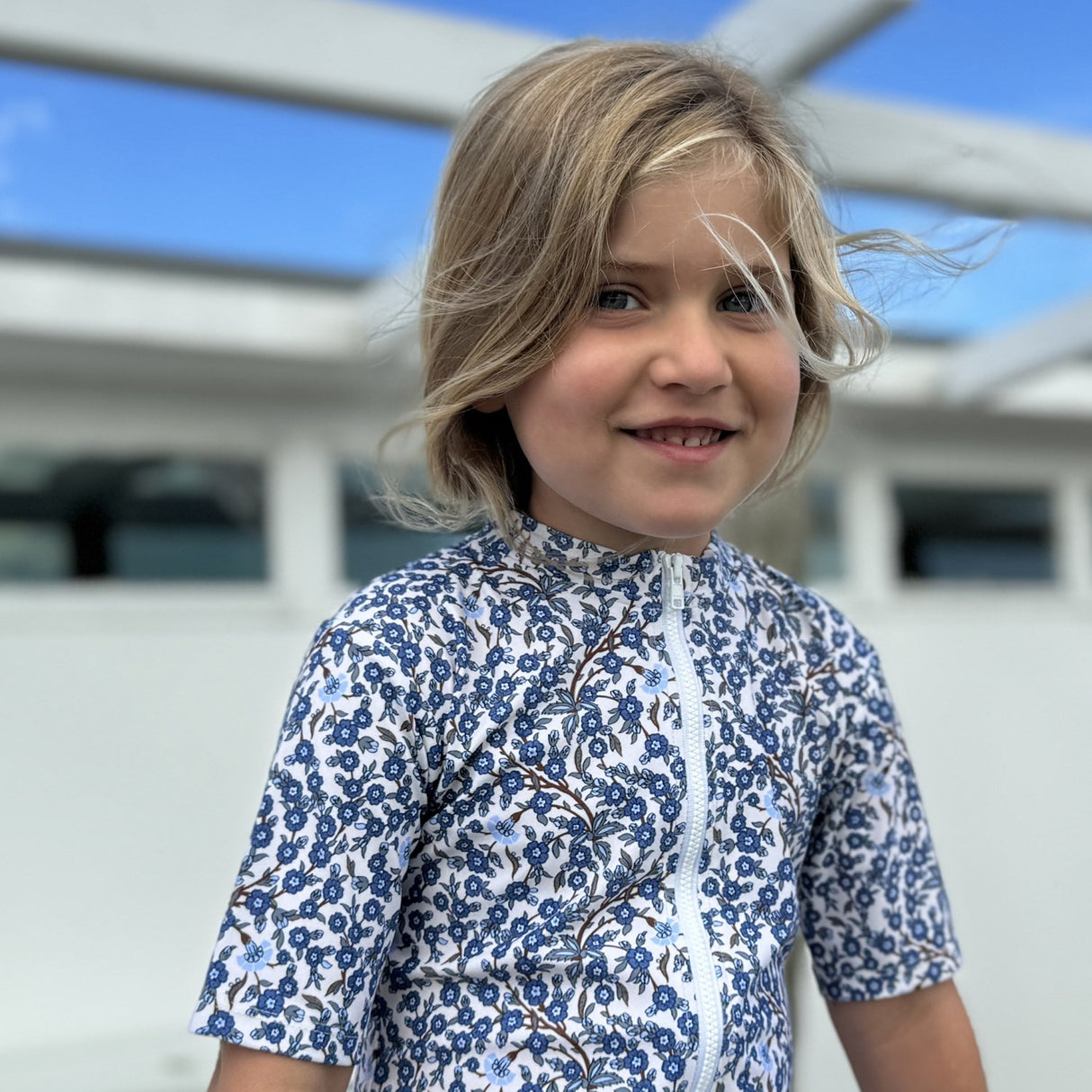 Petit Crabe Empress B Natsu Sunsuit S/S - Made With Liberty© Fabric