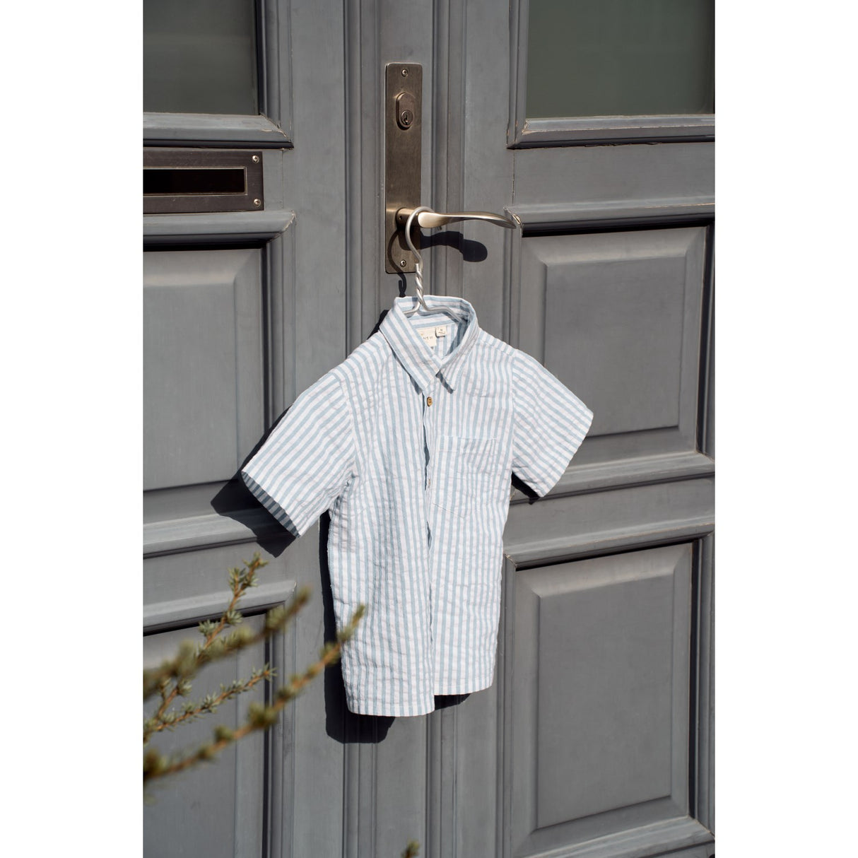 THE NEW Siblings X Luksusbaby Blue Fog Striped Ojo Shirt