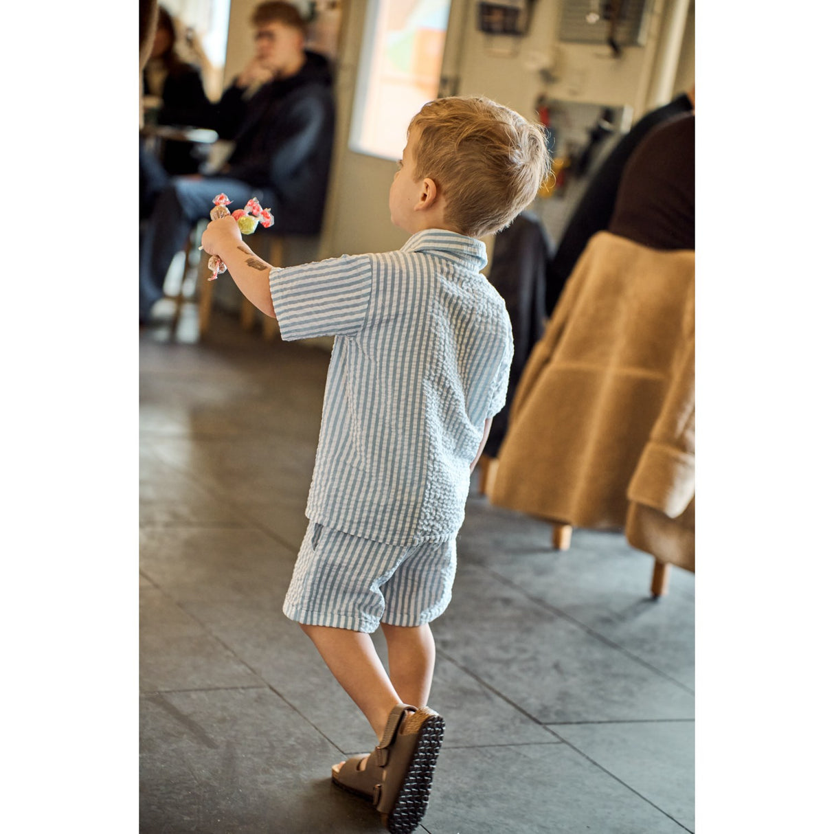 THE NEW Siblings X Luksusbaby Blue Fog Striped Ojo Shorts