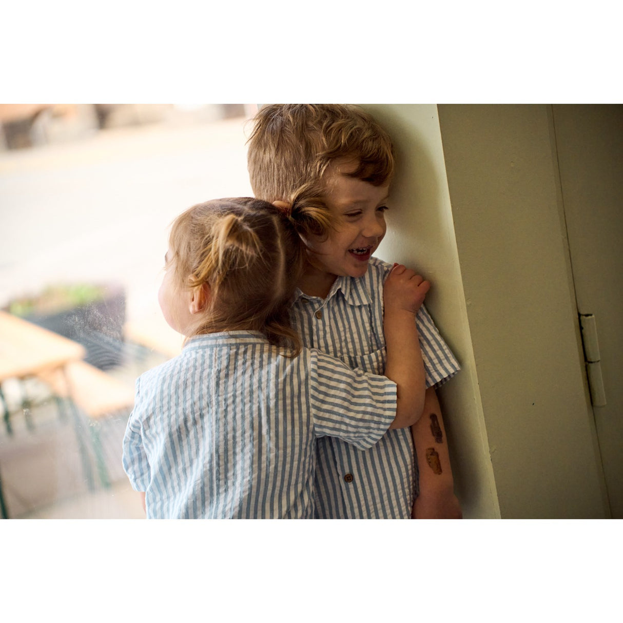 THE NEW Siblings X Luksusbaby Blue Fog Striped Ojo Jumpsuit