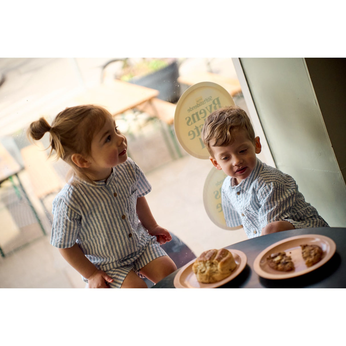 THE NEW Siblings X Luksusbaby Blue Fog Striped Ojo Jumpsuit