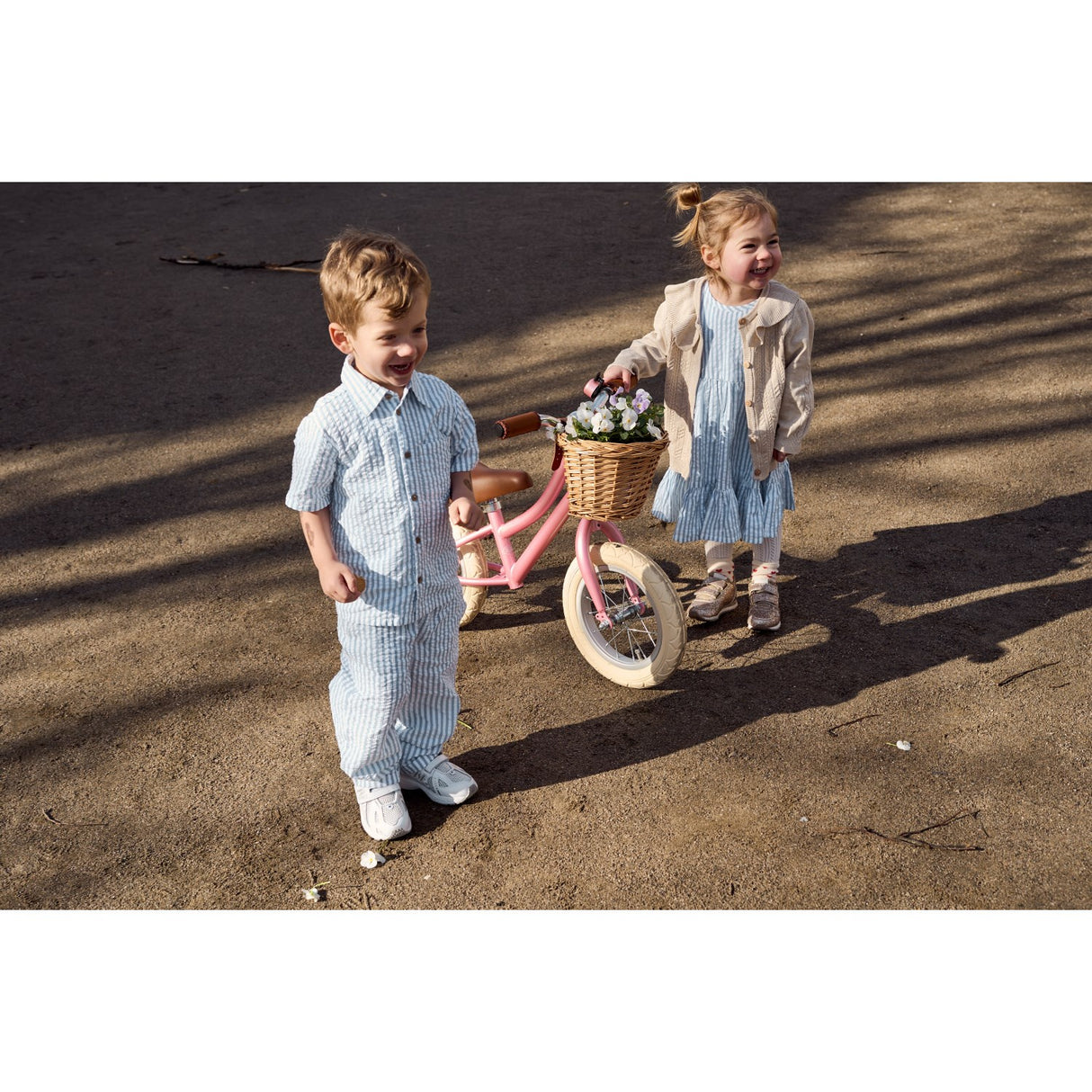 THE NEW Siblings X Luksusbaby Blue Fog Striped Ojo Shirt
