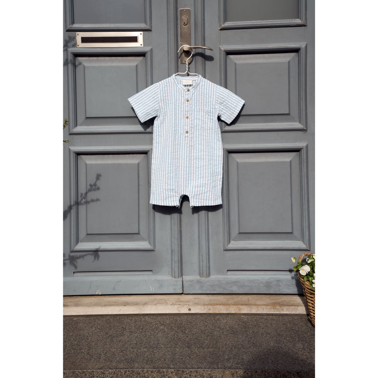 THE NEW Siblings X Luksusbaby Blue Fog Striped Ojo Shorts