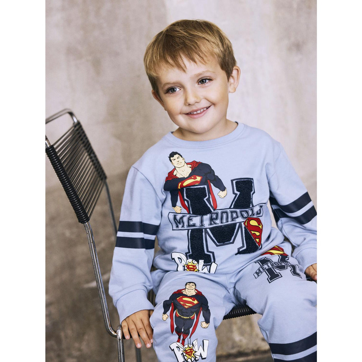 Name It Dusty Blue Nmmjasp Superman Nreg Sweat Unb Wab