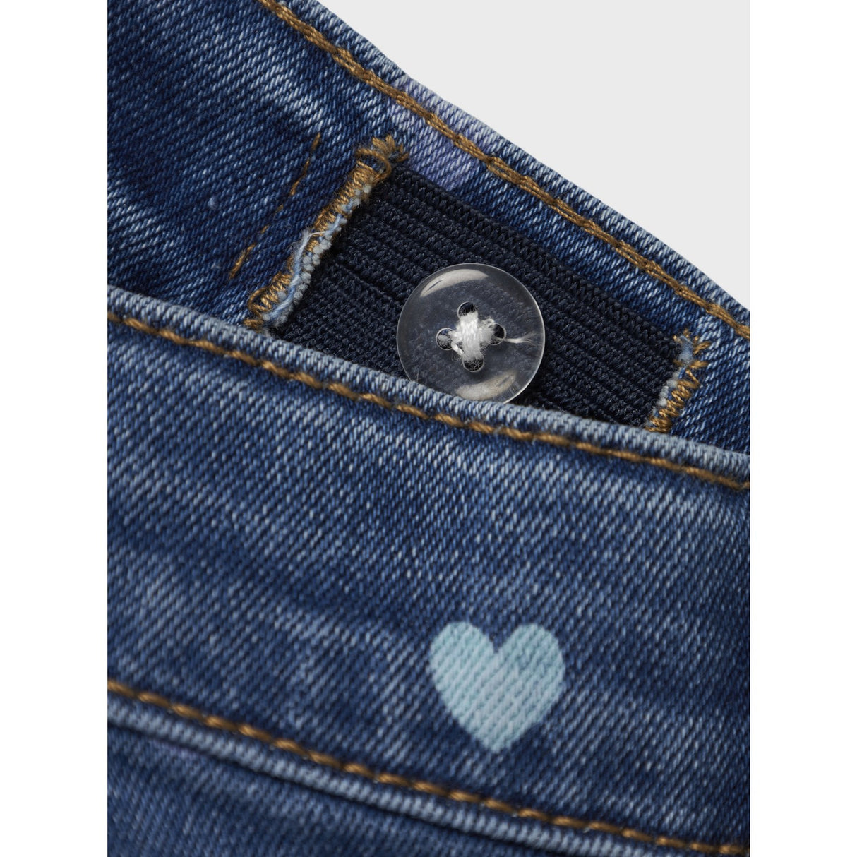 Name It Denim Blue Hearts Nmfbella Mom Shaped Jeans 3555-On Noos