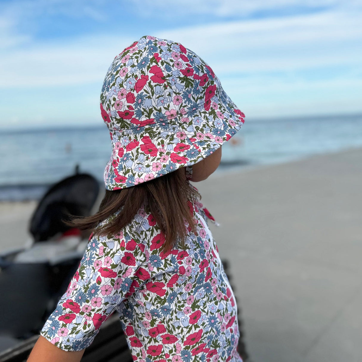 Petit Crabe Poppy & Daisy P Frey Sun hat - Made With Liberty© Fabric