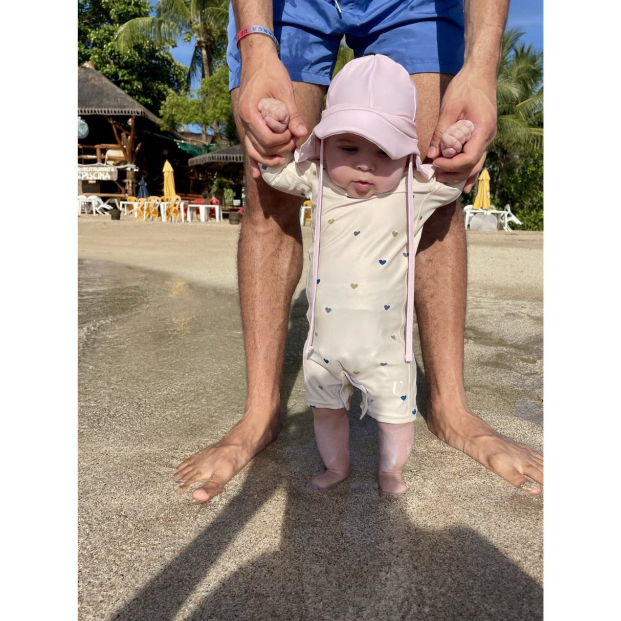 Vanilla COPENHAGEN Milk Hearts UV Baby Swimsuit