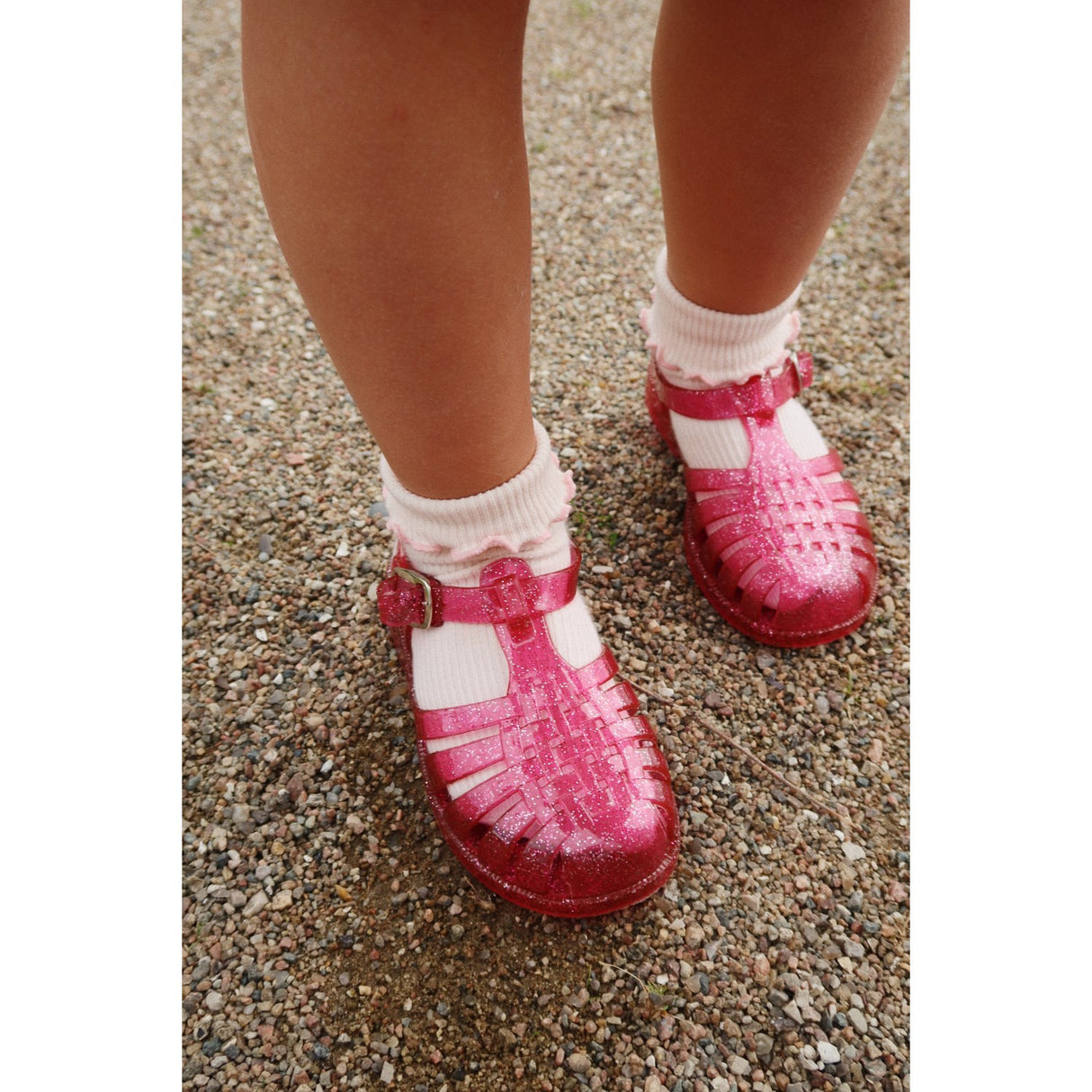 Konges Sløjd Rose/Off White 2 Pack Rib Frill Socks