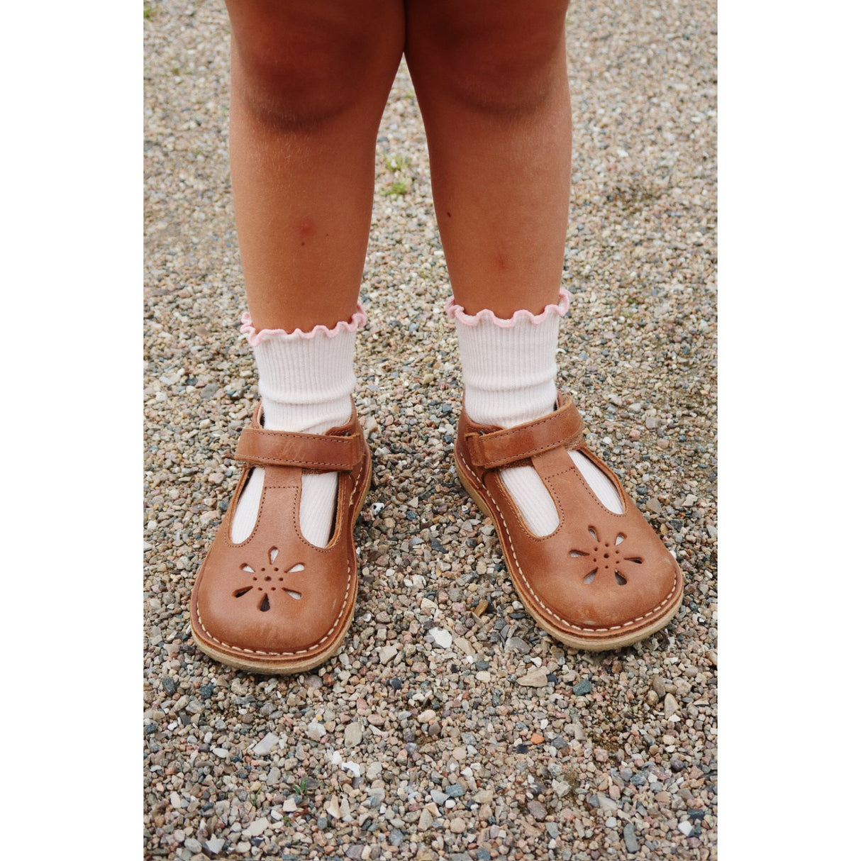 Konges Sløjd Rose/Off White 2 Pack Rib Frill Socks