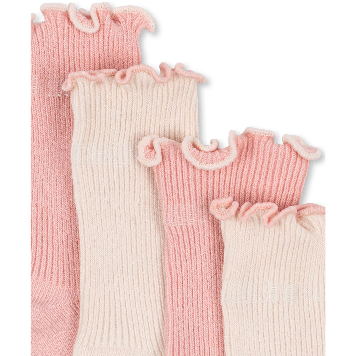 Konges Sløjd Rose/Off White 2 Pack Rib Frill Socks