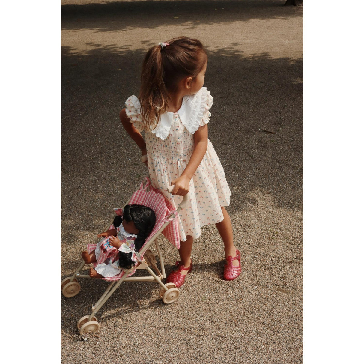 Konges Sløjd Bubblegum Check Cheeky Doll Stroller