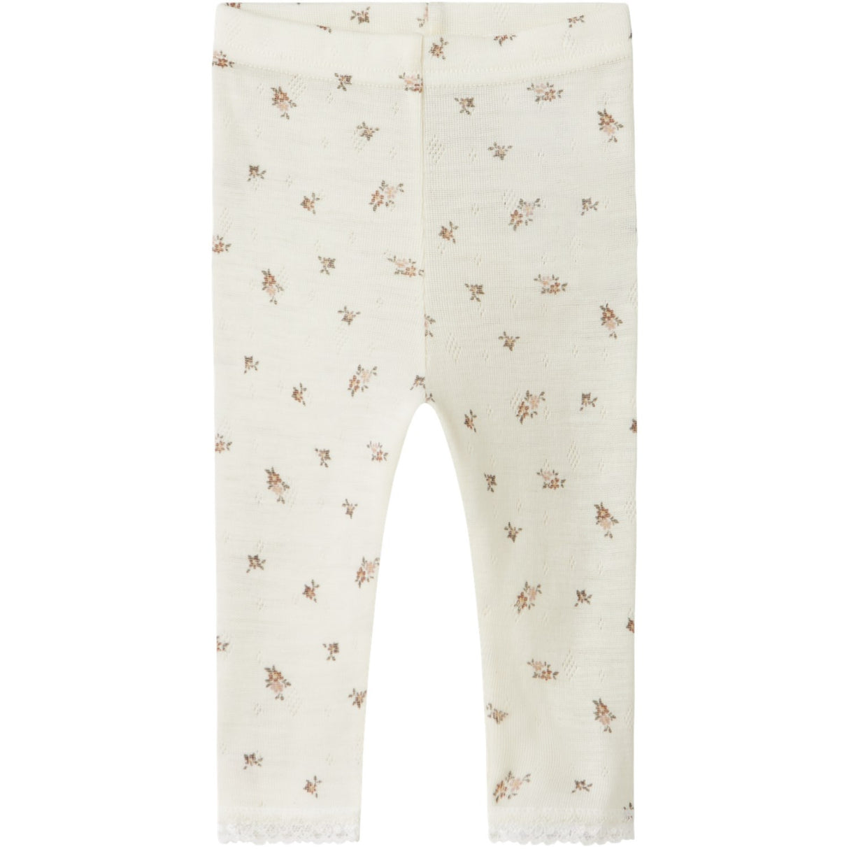 Name It Snow White Small Flowers Nbfwang Wool Needle Leggings Noos
