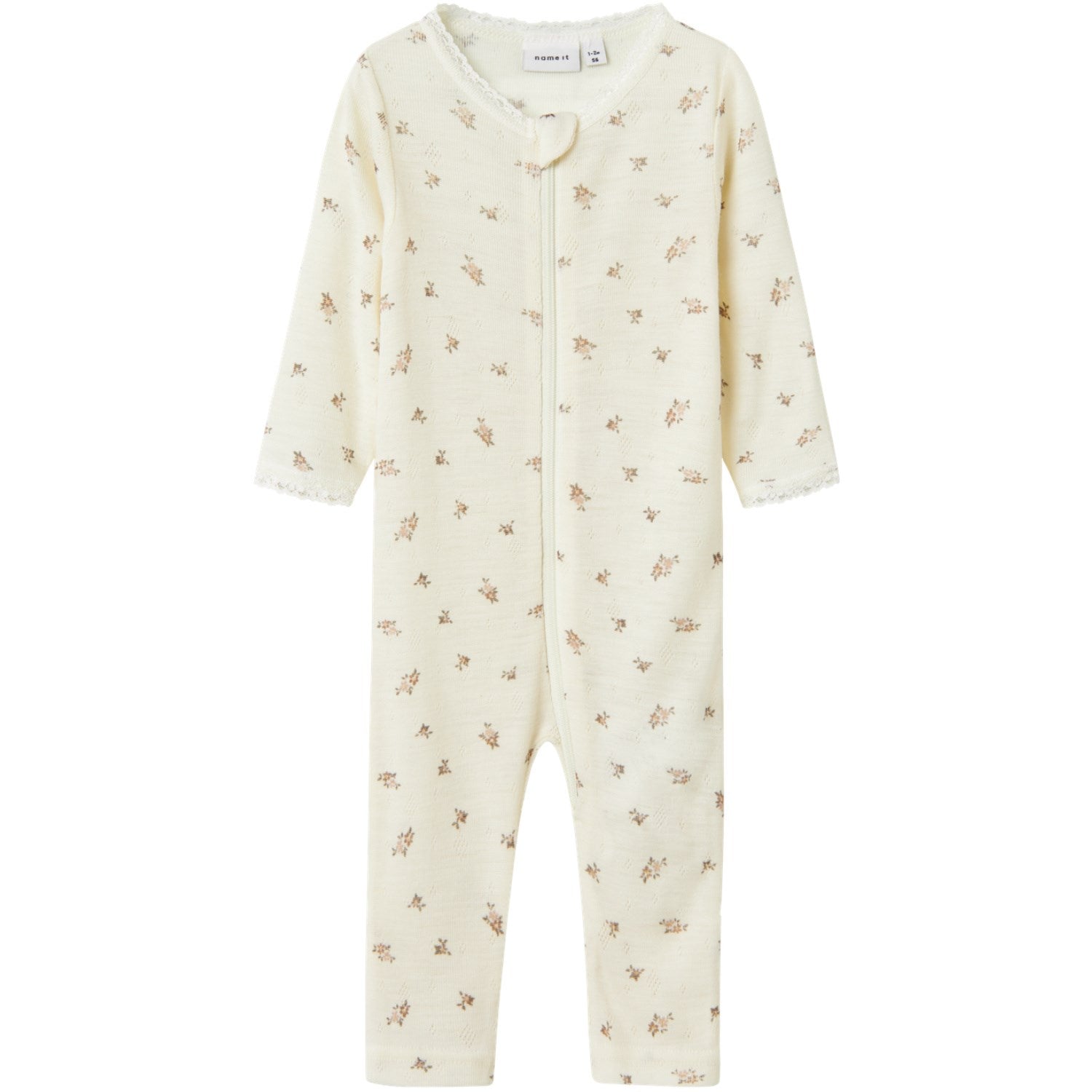 NAME IT Pigiama Tutina Neonata In Lana – NBFWANG Wool Needle Nightsuit, Lilla, 3 Mesi