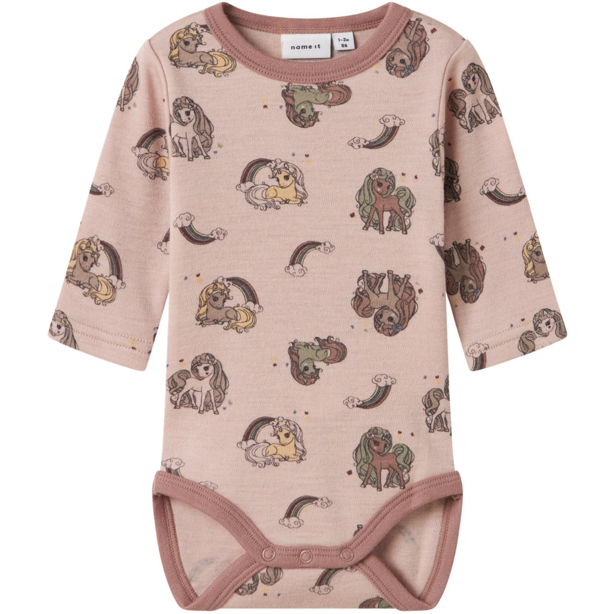 Name It Shadow Gray Unicorn Nbfwillit Wool Ls Body