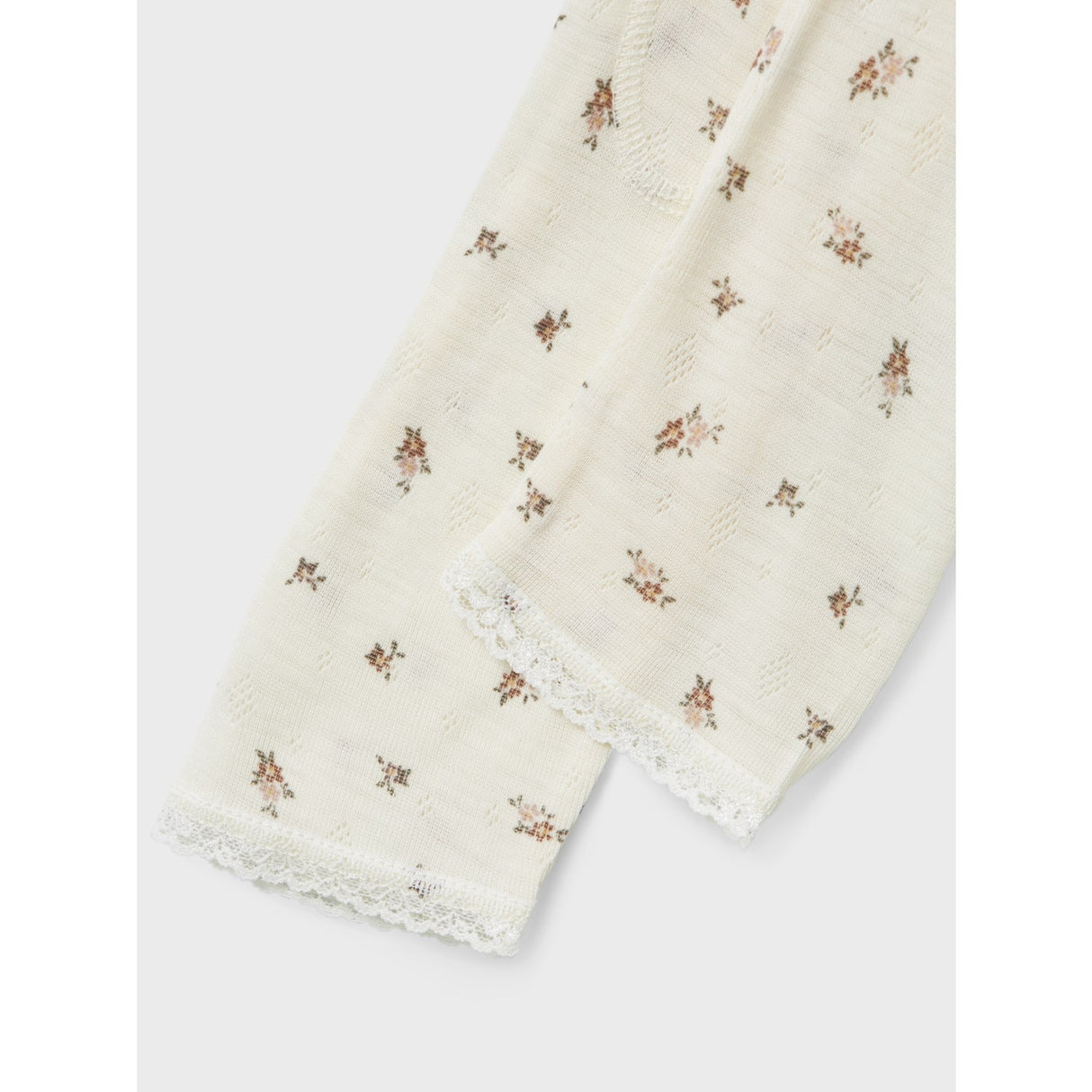 Name It Snow White Small Flowers Nmfwang Wool Needle Leggings Noos