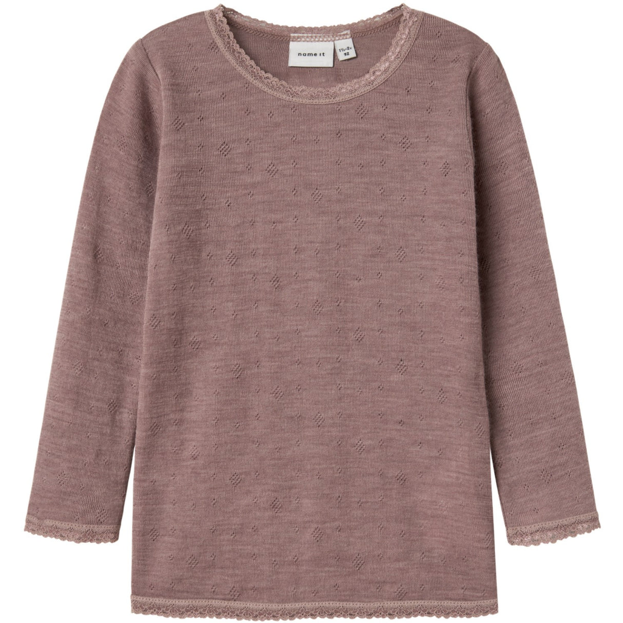 Name It Antler Nmfwang Wool Needle Ls Top Solid Noos