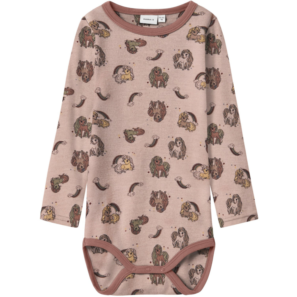 Name It Shadow Gray Unicorn Nmfwillit Wool Ls Body