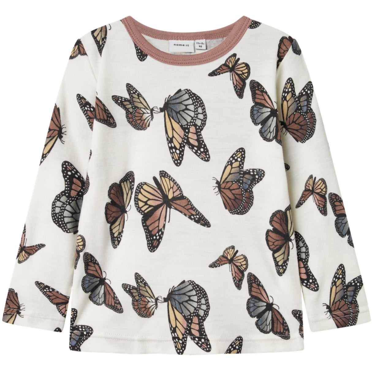 Name It Snow White Butterfly Nmfwillitus Wool Ls Top Noos
