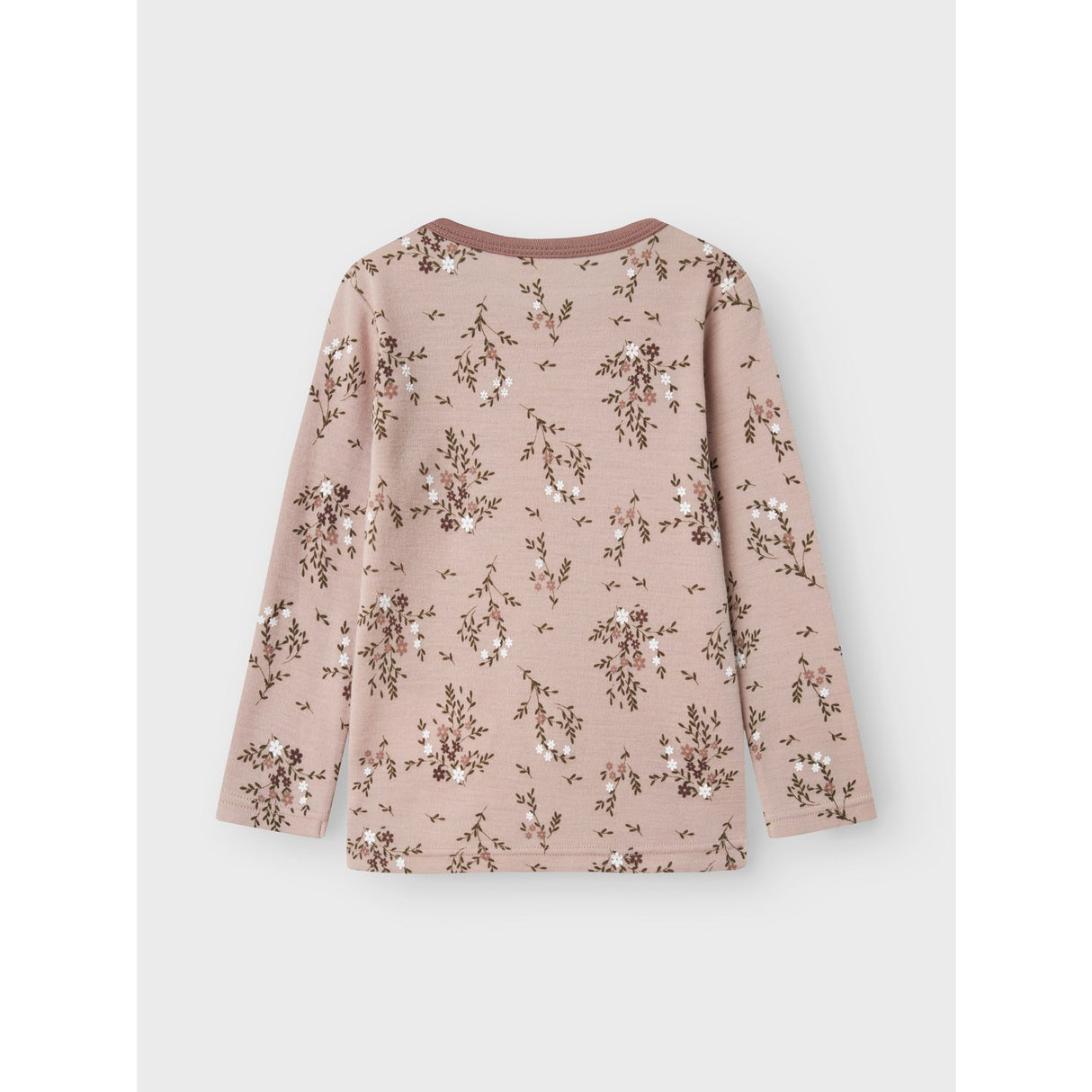 Name It Shadow Gray Long Flowers Nmfwillow Wool Ls Top