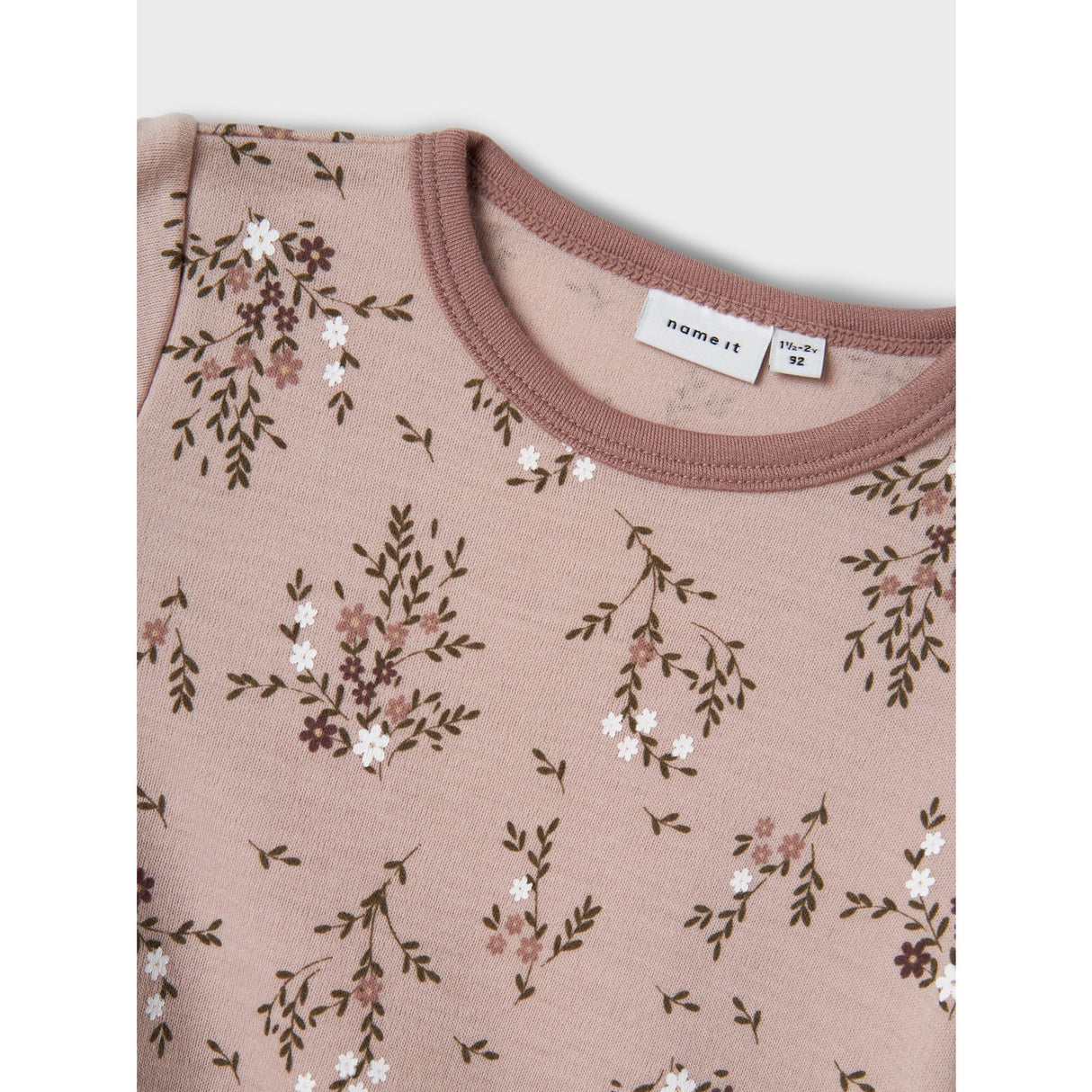 Name It Shadow Gray Long Flowers Nmfwillow Wool Ls Top