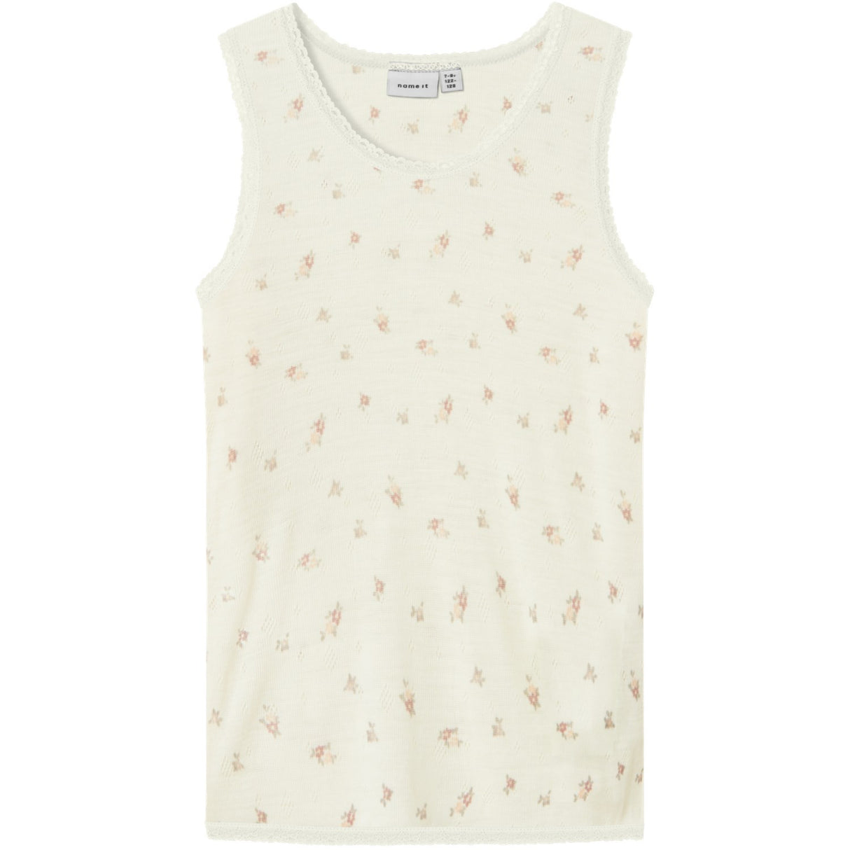 Name It Snow White Small Flowers Nkfwang Wool Needle Tank Top